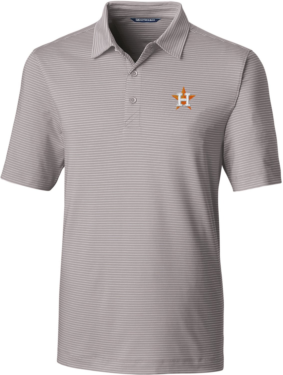 Cutter & Buck Men's Houston Astros Big Forge Pencil Stripe Polo Shirt