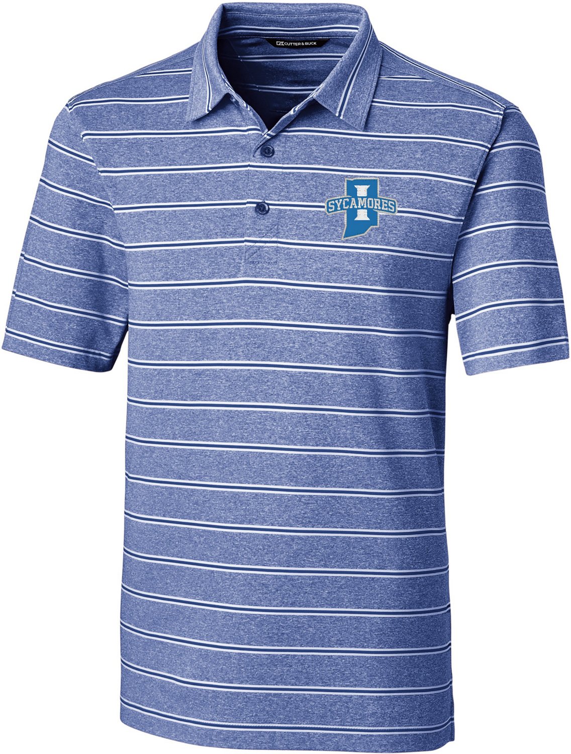 Cutter & Buck Men's Indiana State University Forge Heather Stripe Polo