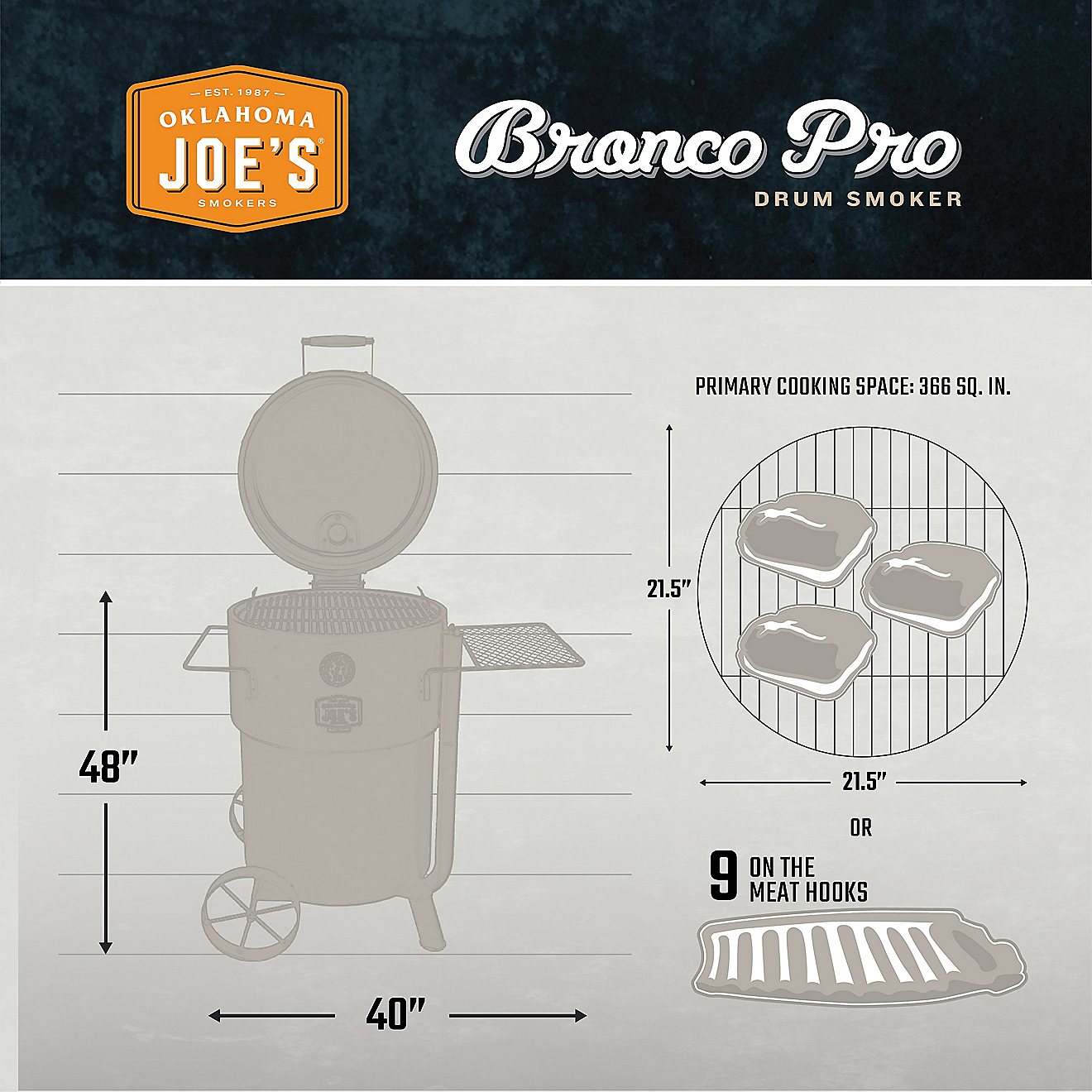 Oklahoma Joe's Bronco Pro Drum Smoker                                                                                            - view number 4