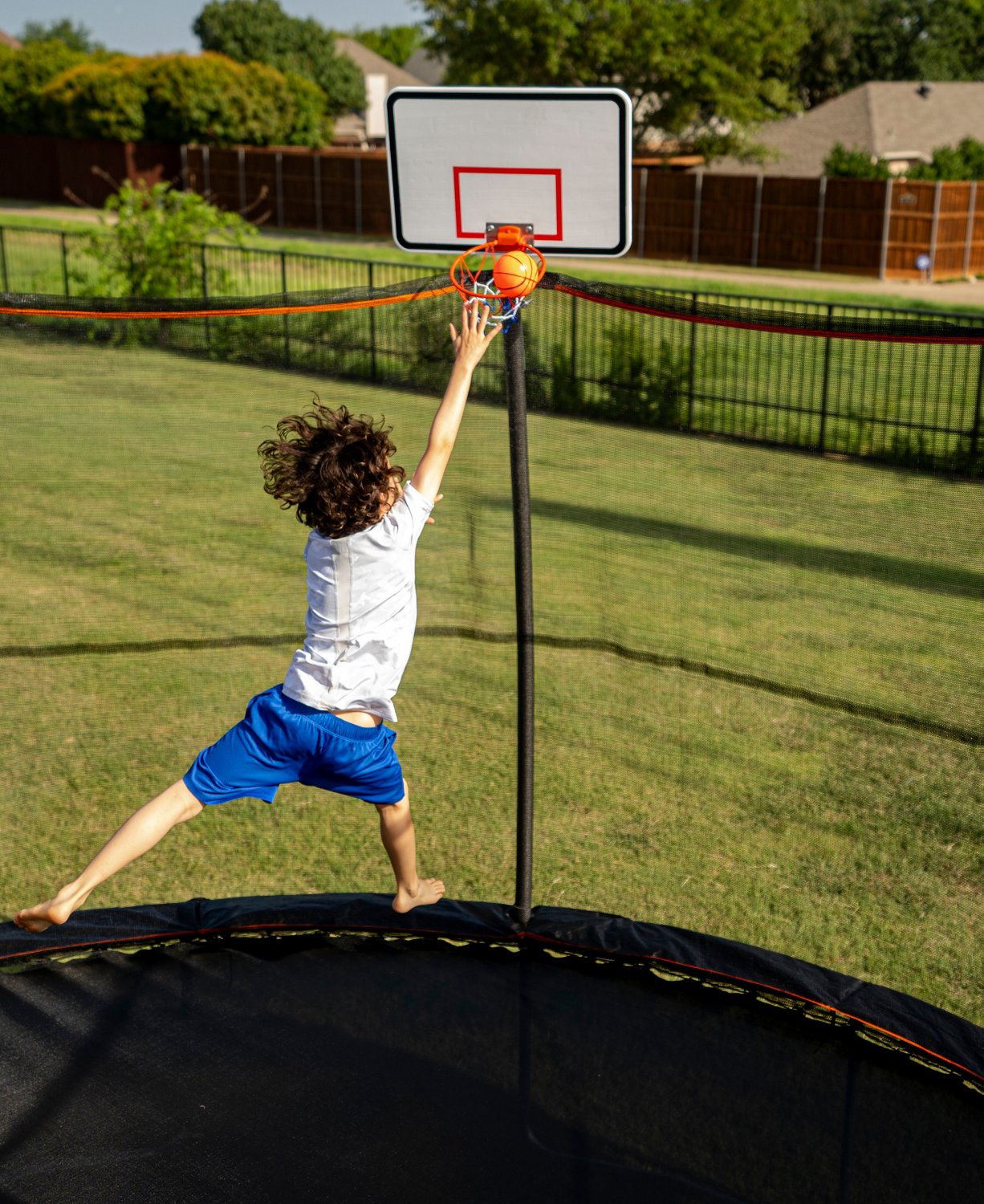 Jumpking 15 ft Round Trampoline with Basketball Hoop Academy