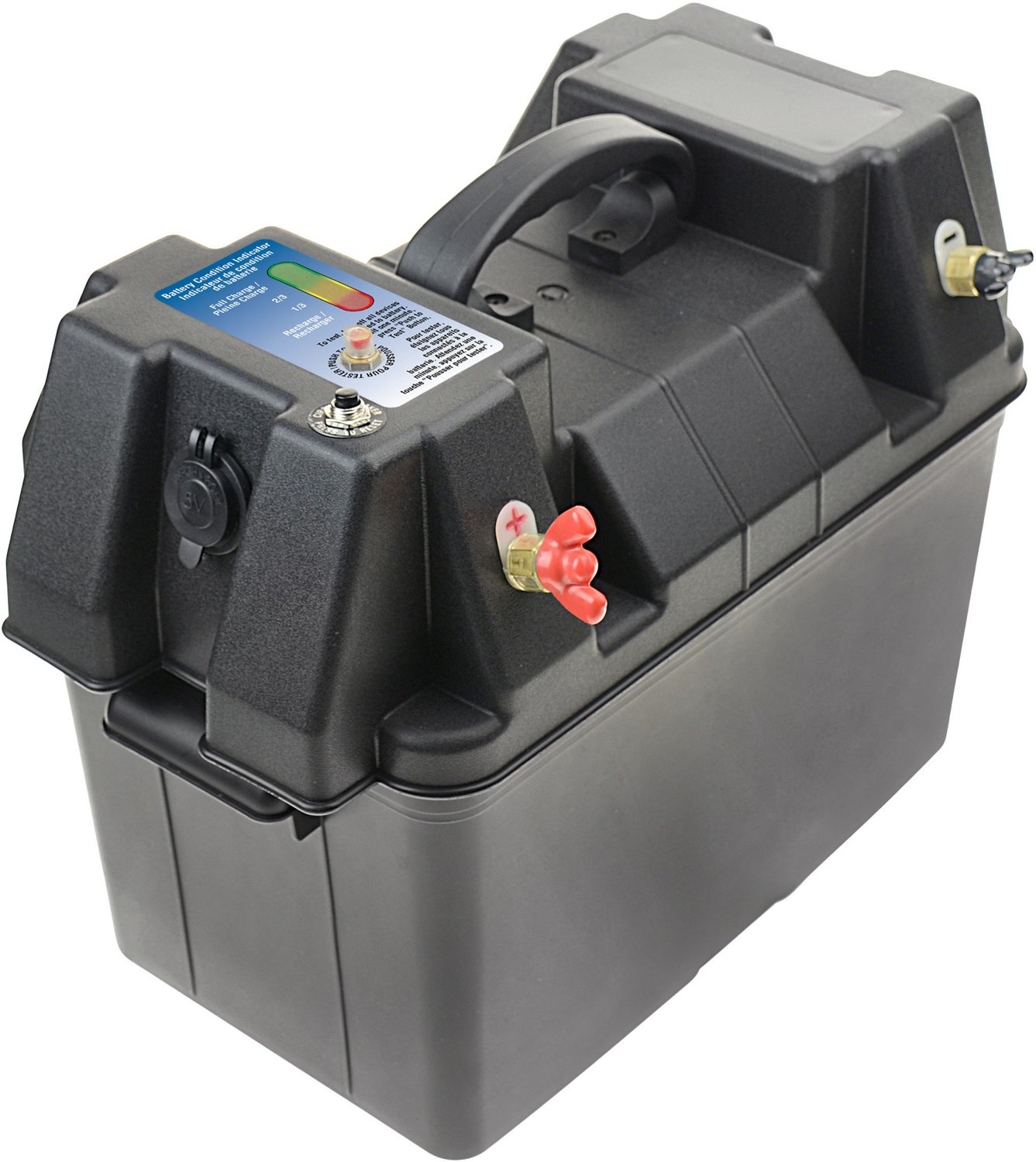 Marine Raider Battery Box Power Station with Handle and USB Power Outlet