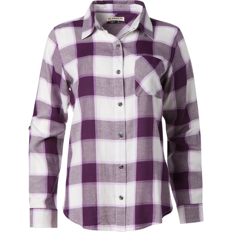Magellan Outdoors Women's Willow Creek Flannel Shirt Purple, Medium - Women's Outdoor Short-Sleeve Tops at Academy Sports product image