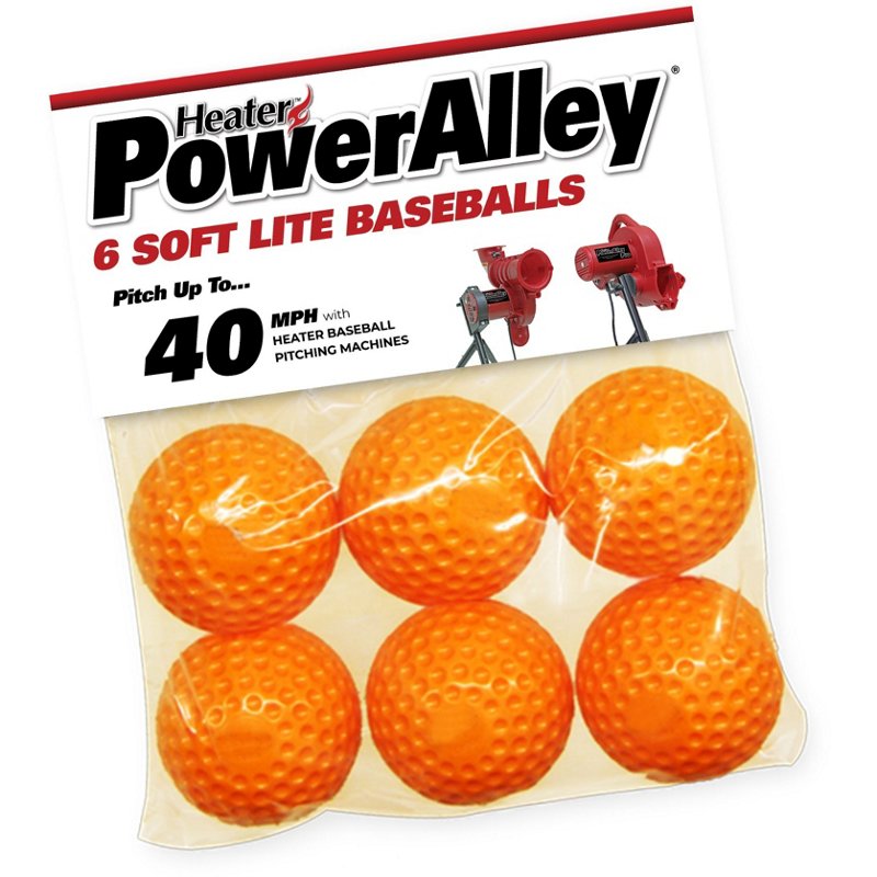 Heater Sports PowerAlley 40 mph Soft Lite-Balls 6-Pack - Baseball/Softball Accessories at Academy Sports