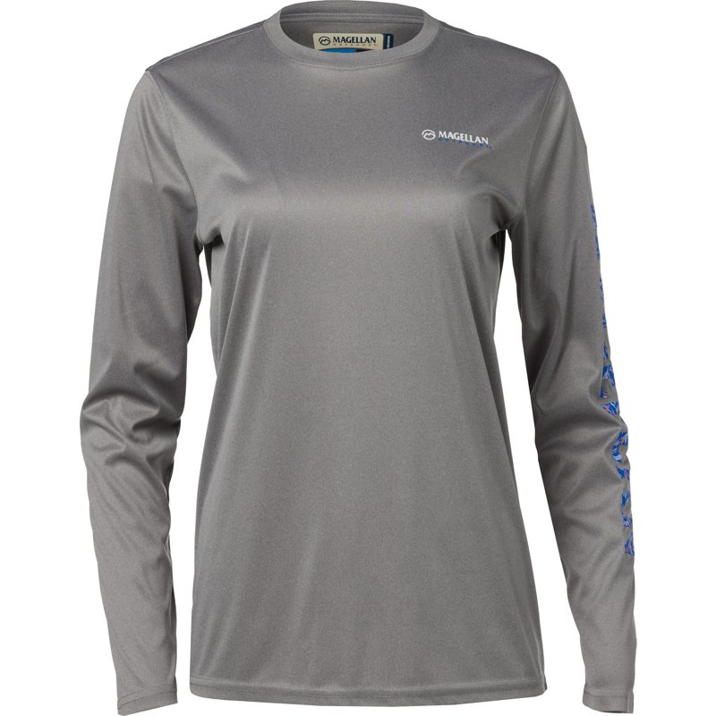 Magellan Outdoors Women's Caddo Lake Logo Crew Long Sleeve T-Shirt Grey, Large - Women's Fishing Tops at Academy Sports
