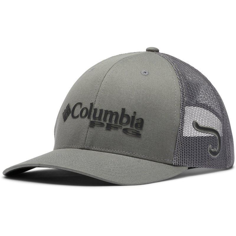 Columbia Sportswear Men's PFG Mesh Snapback Ball Cap Gray/Black - Men's Hunting/Fishing Headwear at Academy Sports