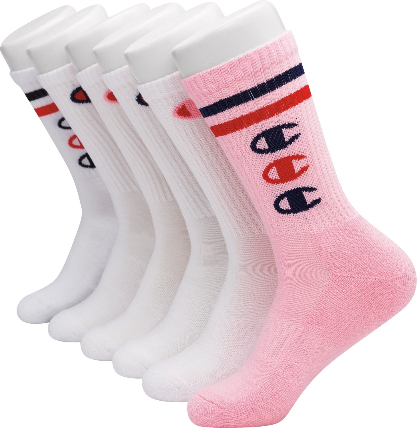 Champion Women’s Core Logo Crew Socks 6 Pack Academy