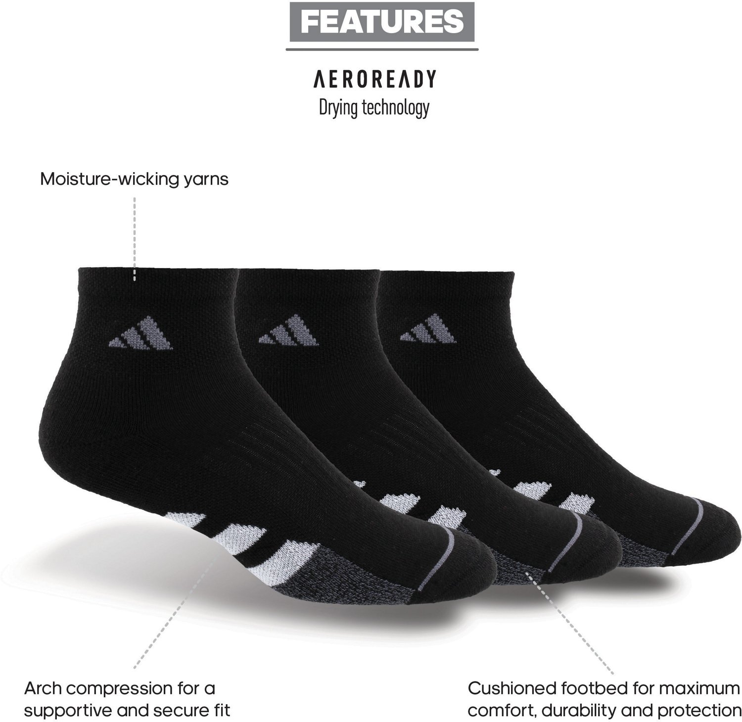adidas Women's Cushion II Quarter Socks 3 Pack - view number 2