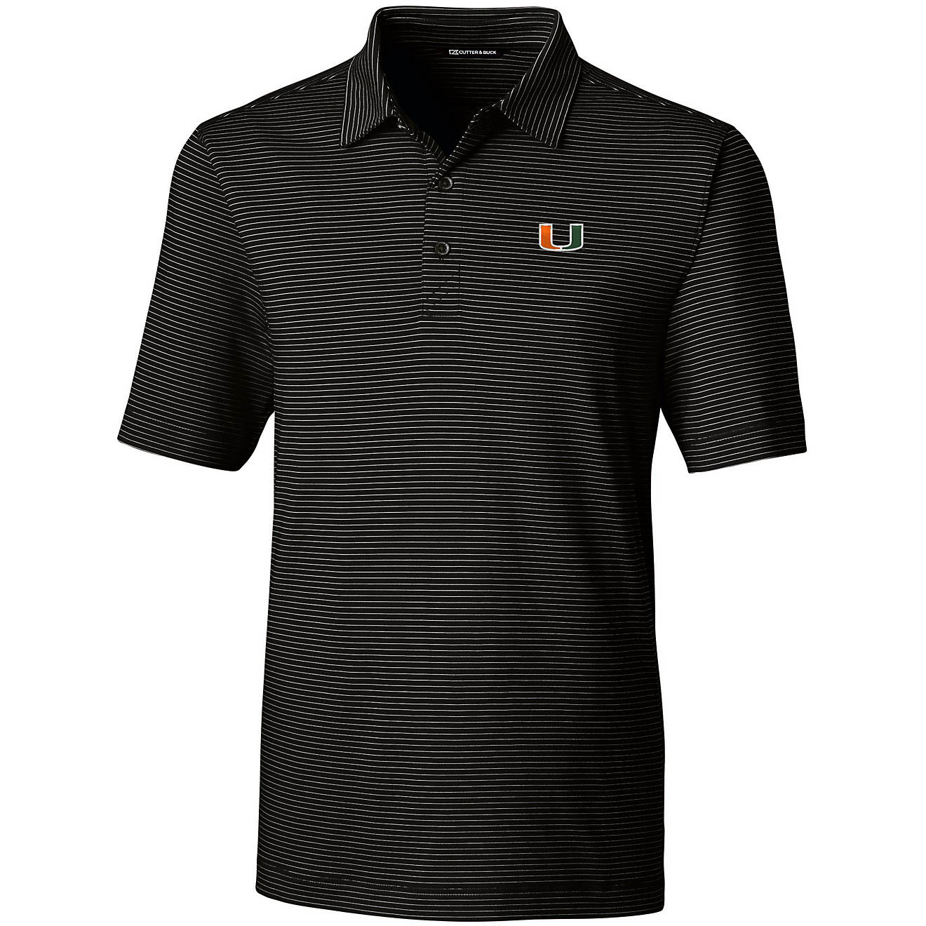 Cutter & Buck Men's University of Miami Forge Tonal Stripe Polo                                                                  - view number 1