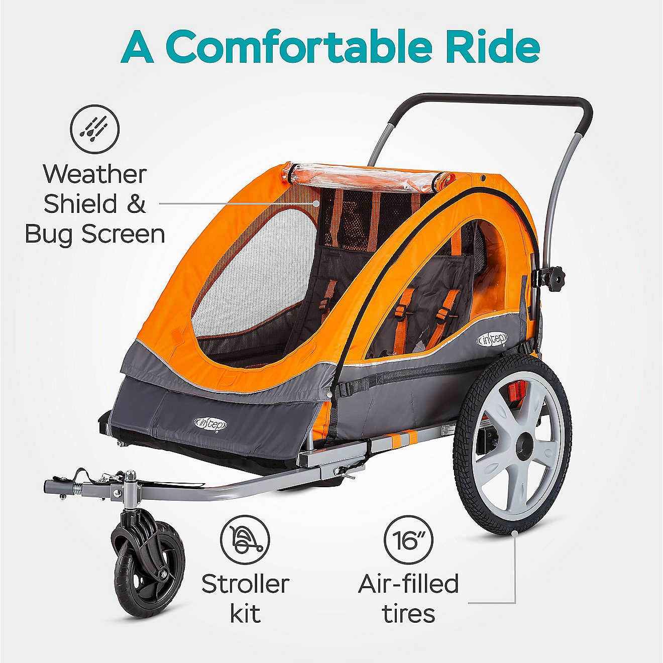 InSTEP Quick 'N EZ Bike Trailer with Stroller Attachment                                                                         - view number 2