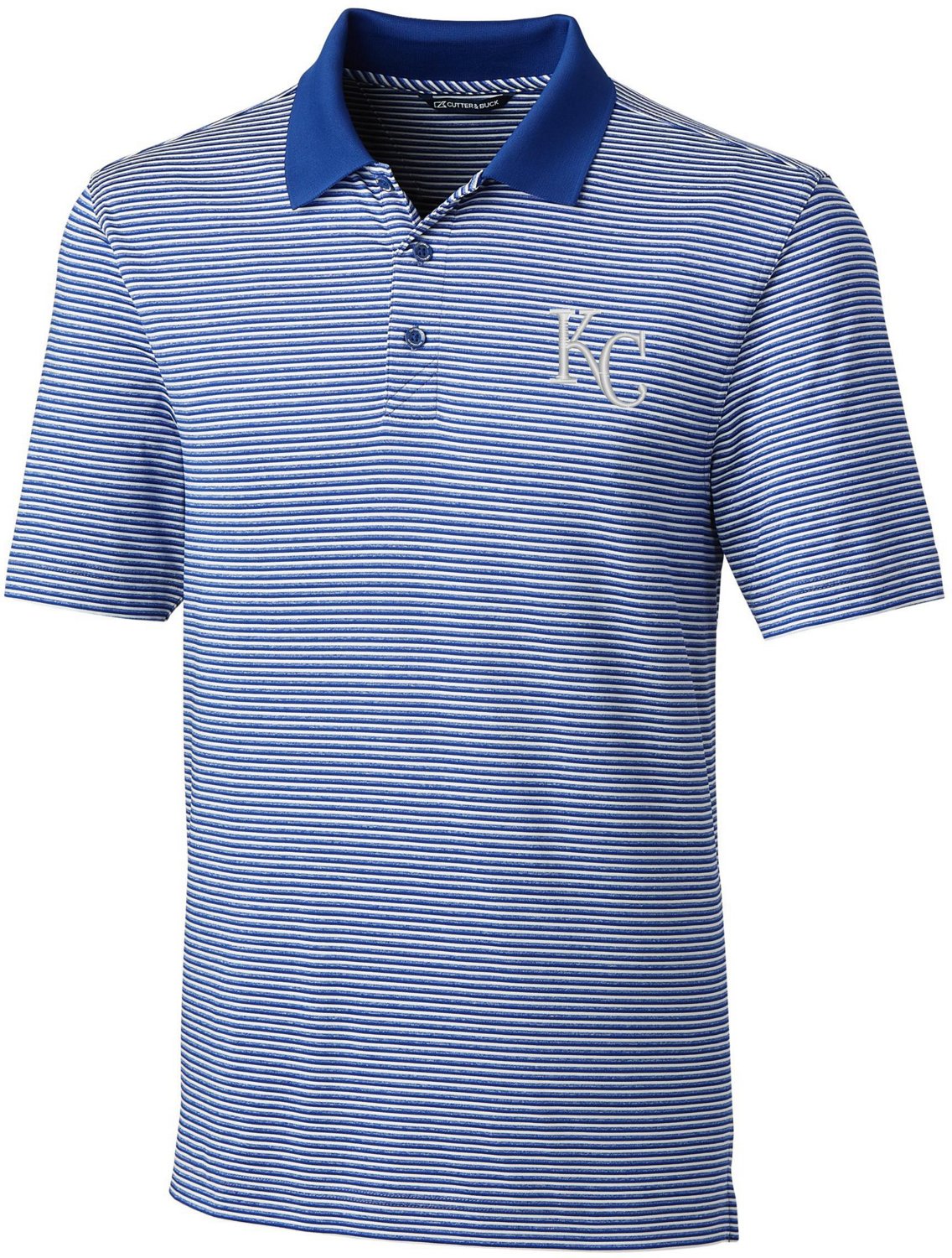 Cutter & Buck Men's Kansas City Royals Forge Tonal Stripe Big and Tall Short Sleeve Polo Shirt