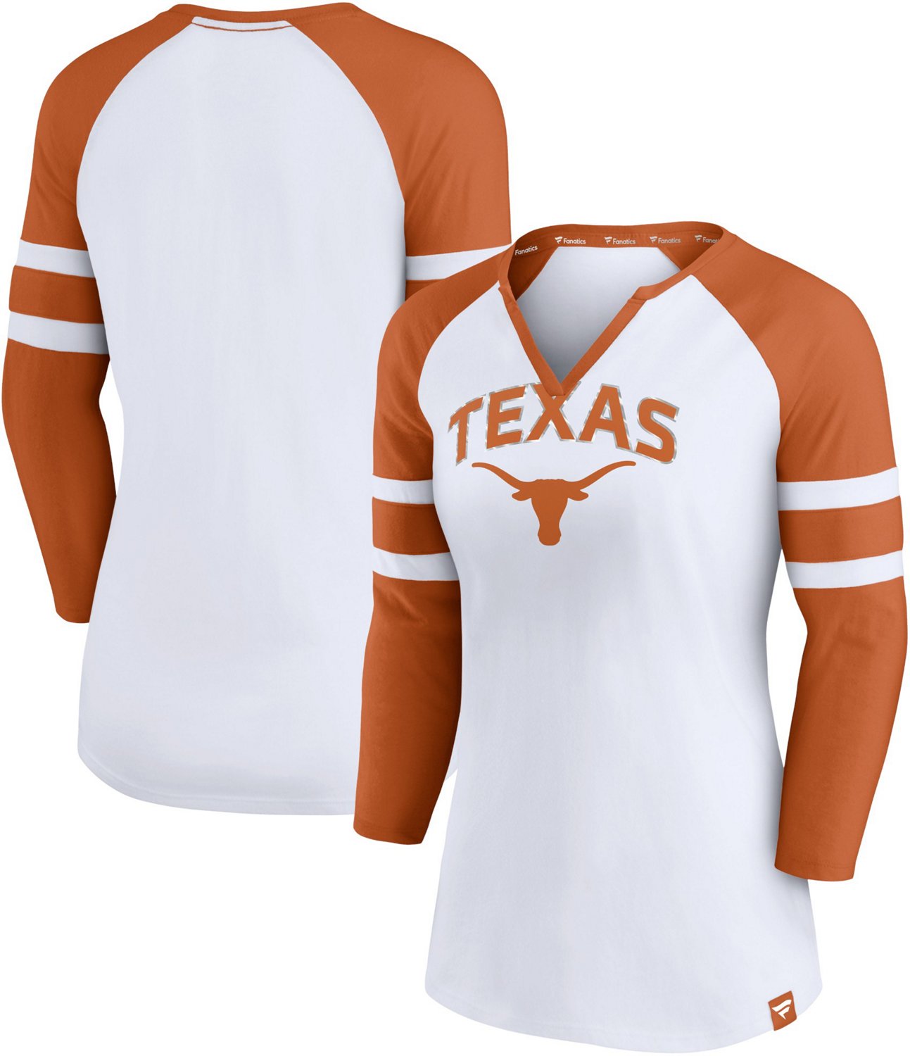 Fanatics Women's University of Texas Block Party BB Notch Neck 3/4-Length Sleeve T-shirt                                         - view number 1