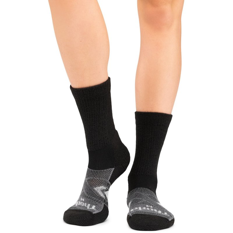 12-Hour Shift Maximum Cushion Crew Work Socks | WCXU - Black/Grey / L