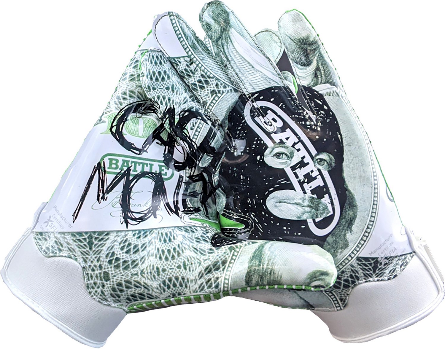 Battle Adults Cash Money Football Gloves Academy