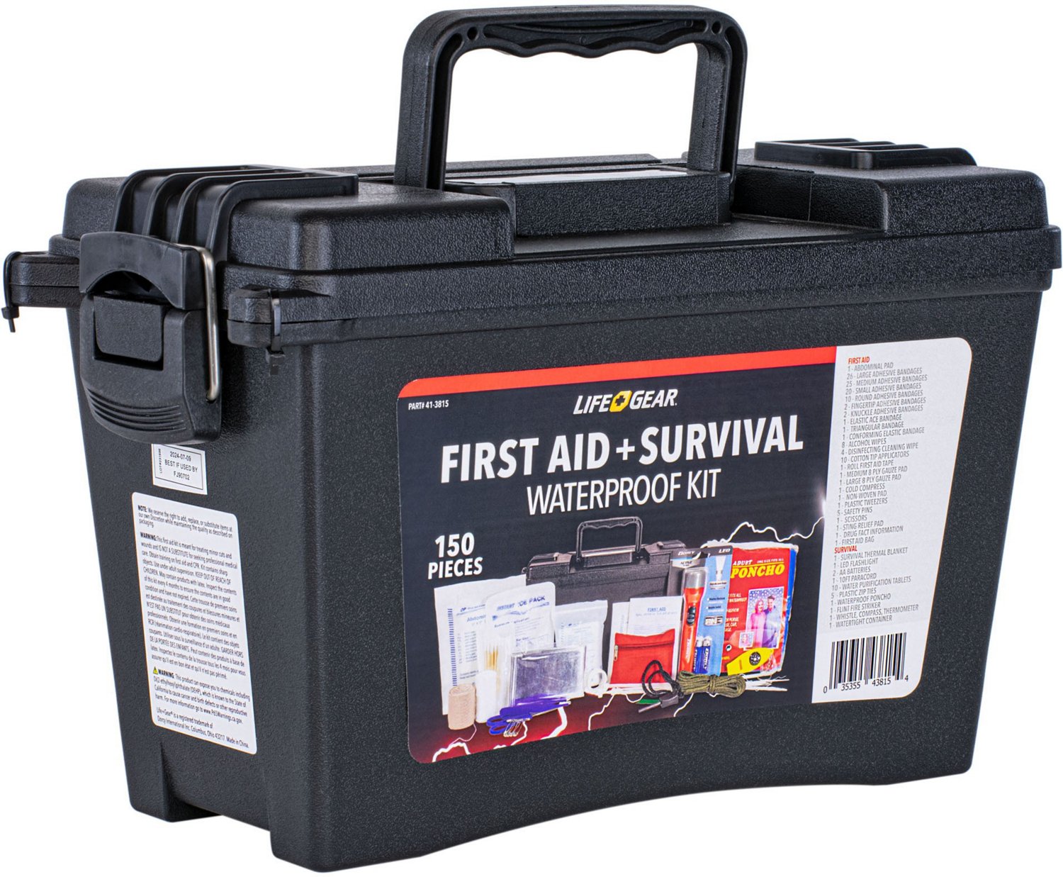 Life Gear 150 Piece First Aid Survival Kit Academy