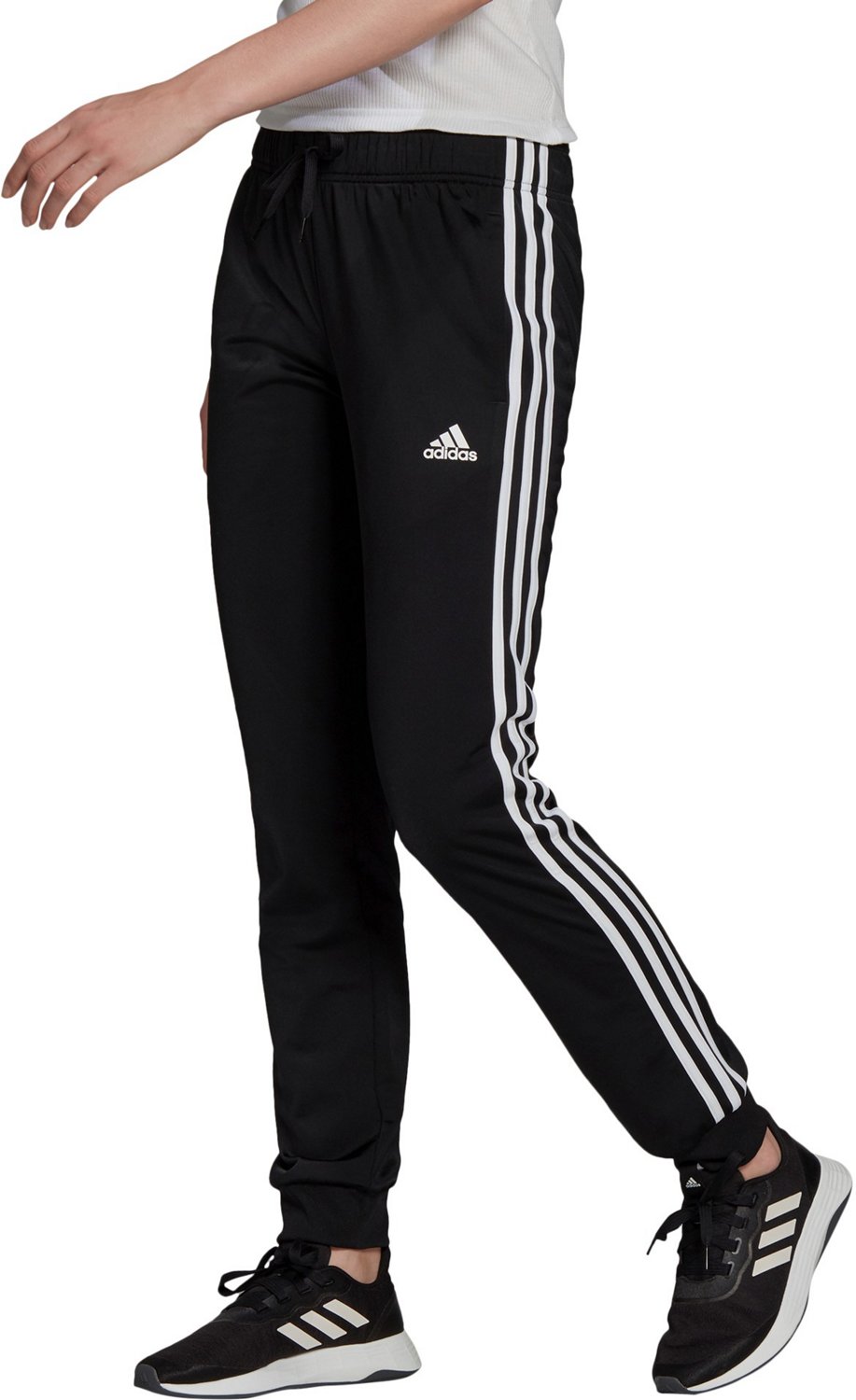 adidas Women s Warm Up 3 Stripes Tricot Joggers Academy