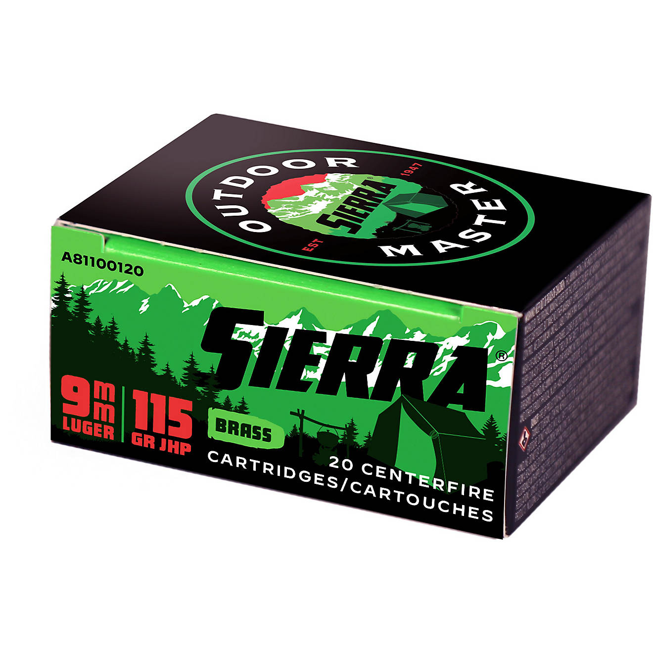 Sierra Outdoor Master 9mm Luger Cartridges - 20 Rounds                                                                           - view number 1
