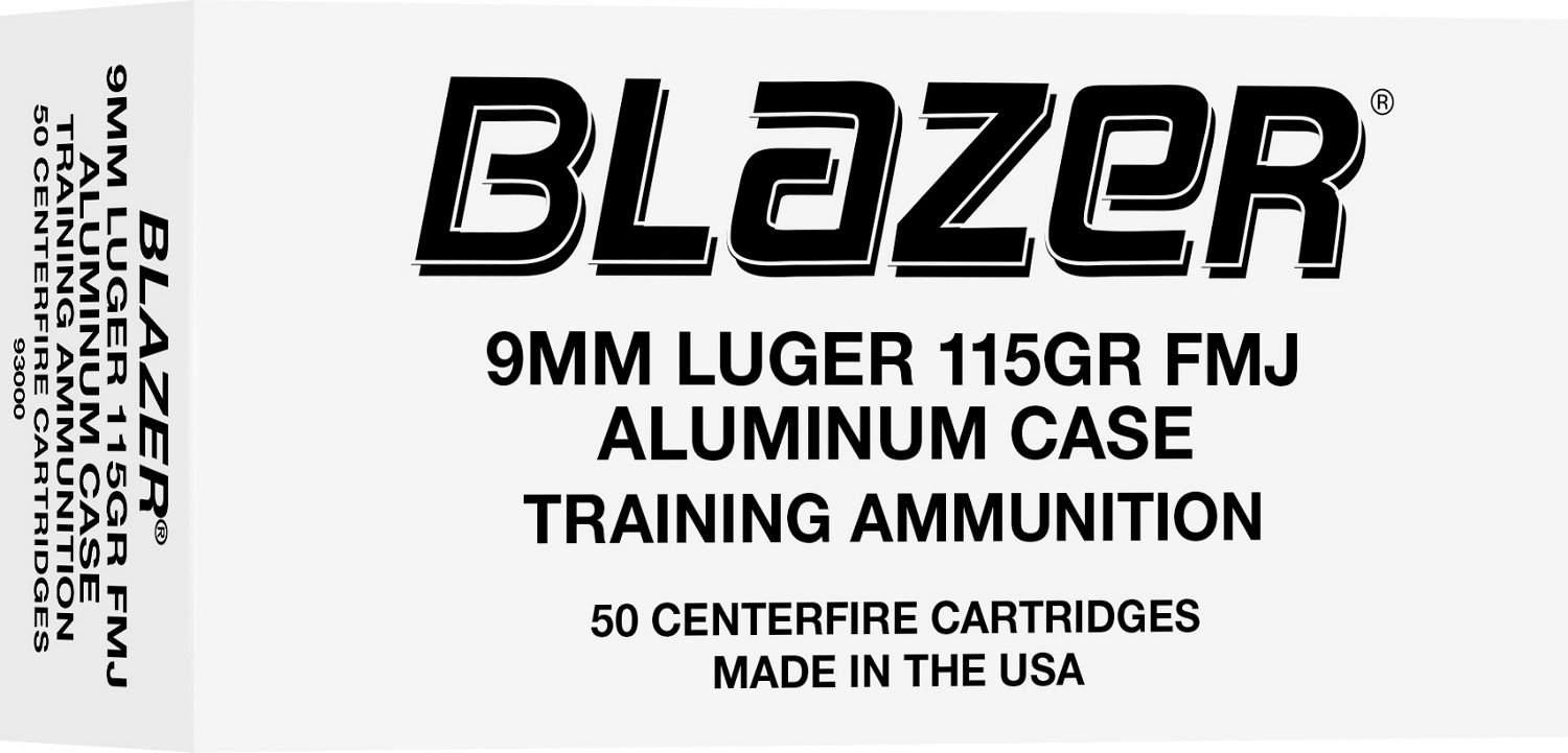 Blazer Brass 9mm Luger 115gr FMJ Handgun Ammo - 50 Rounds