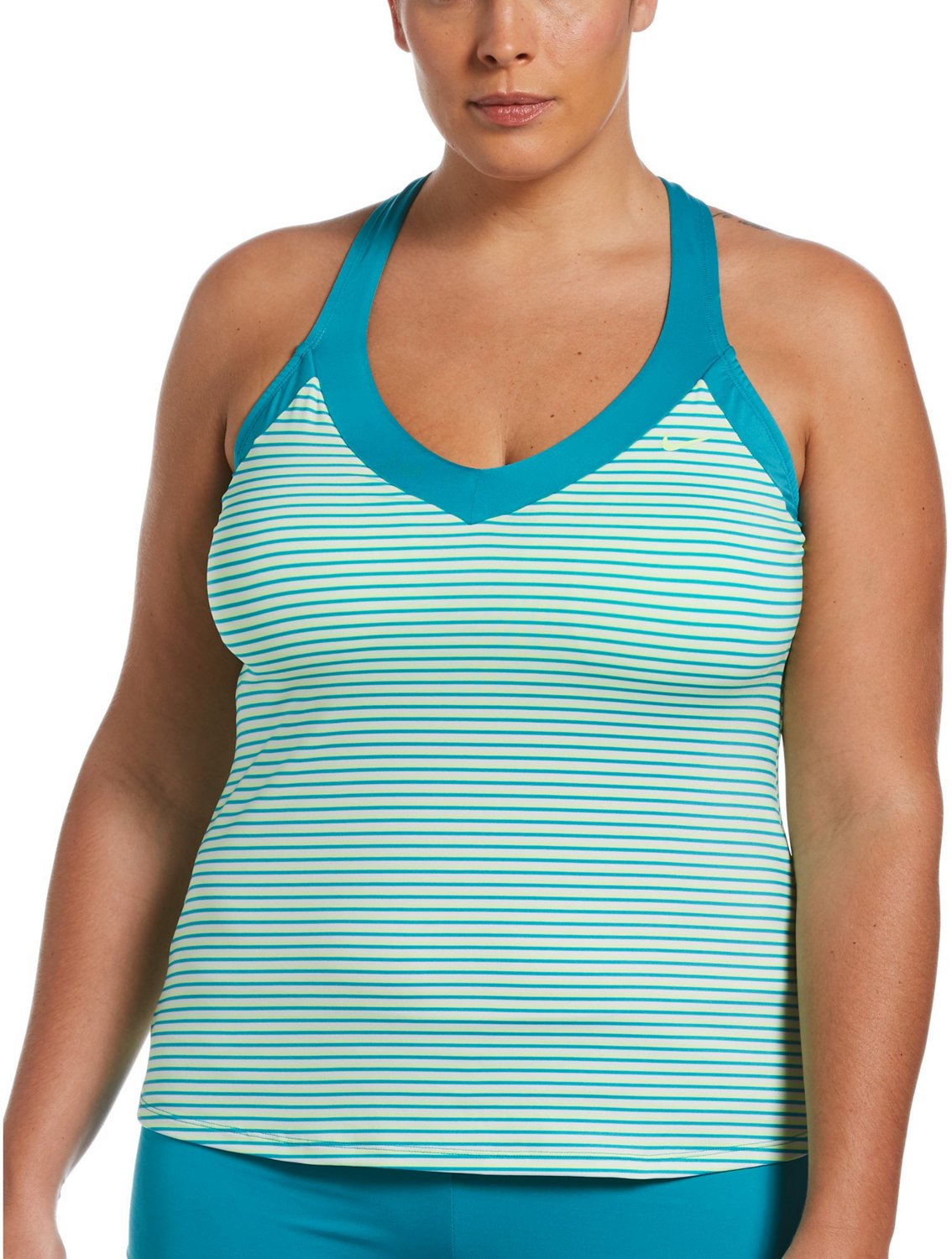 Nike Women's Swim Missy Micro Stripe V-neck Tankini Top | Academy