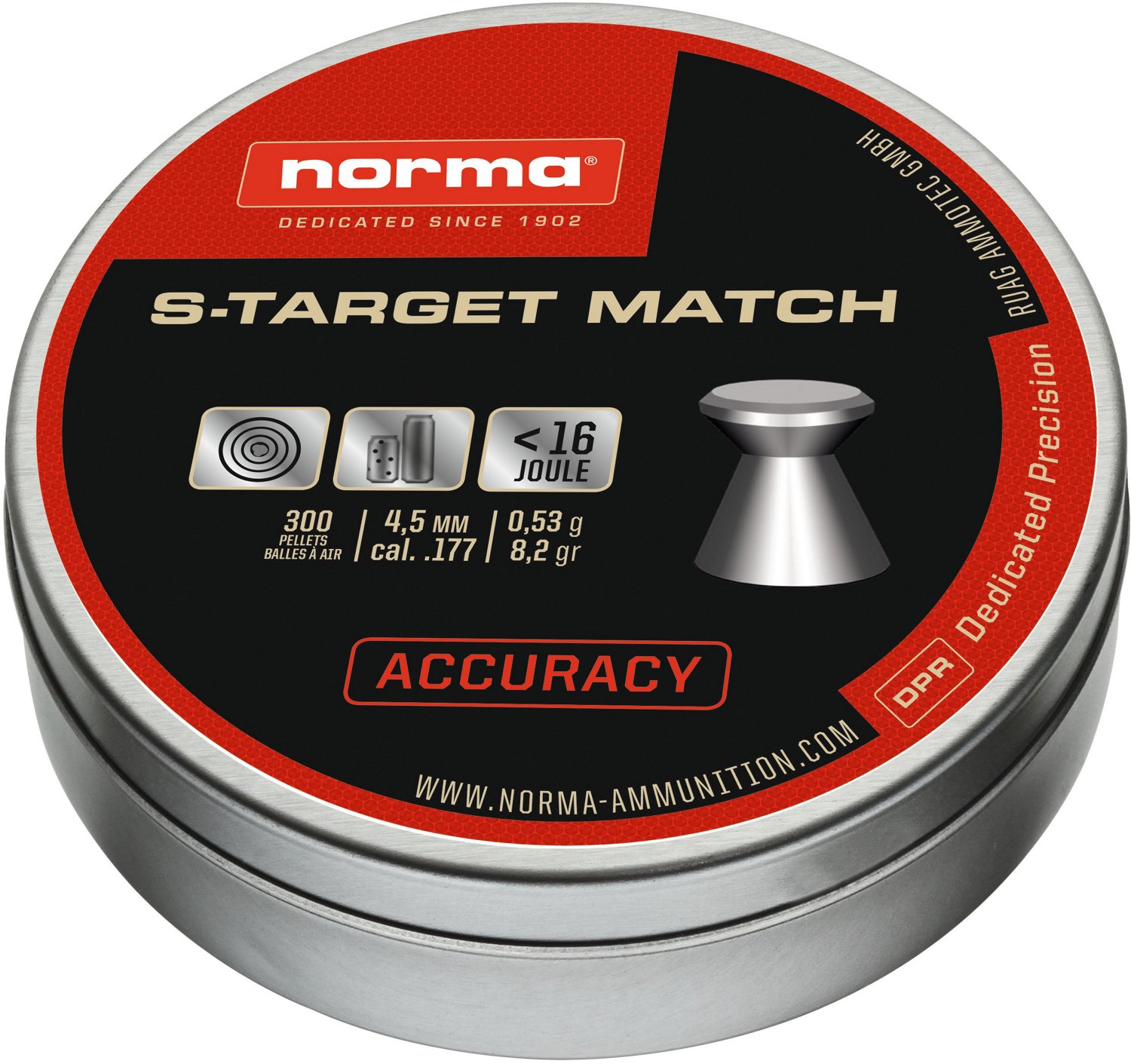 Norma USA STarget Match .177 Air Pistol Pellets Academy