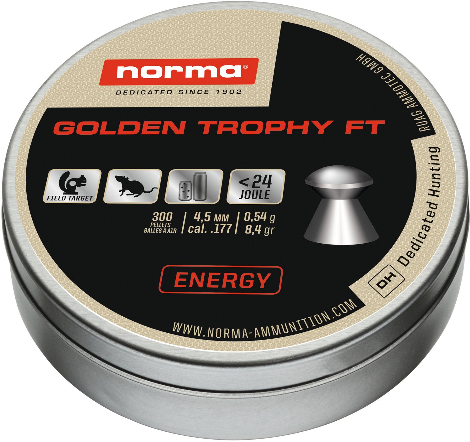 Norma USA Golden Trophy FT .177 Caliber Pellets 300Count Academy