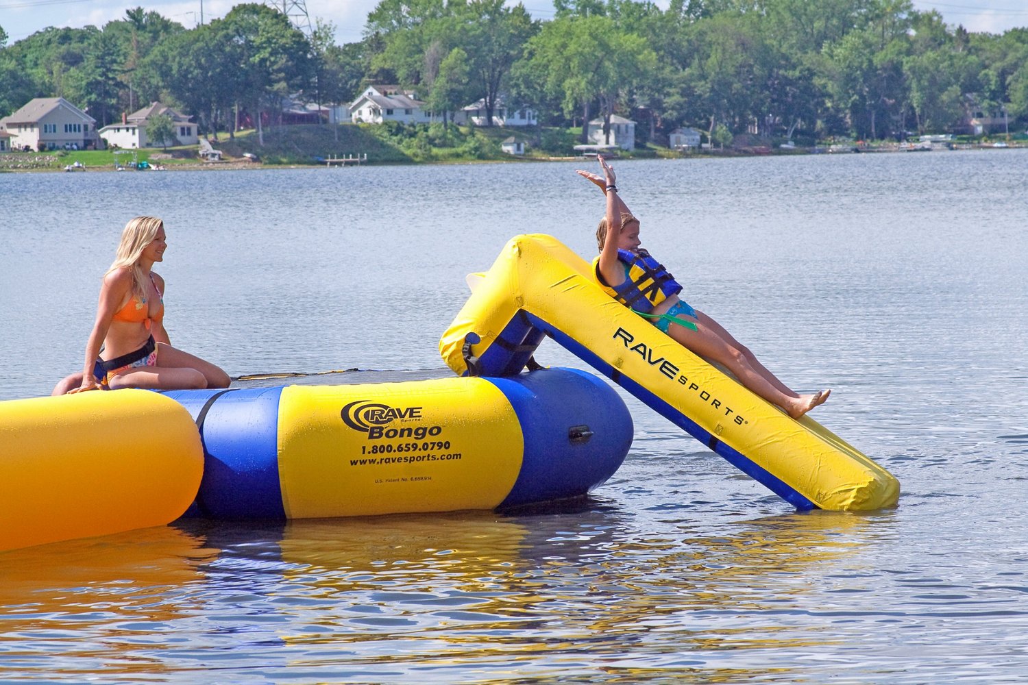 Water trampoline cheap and slide