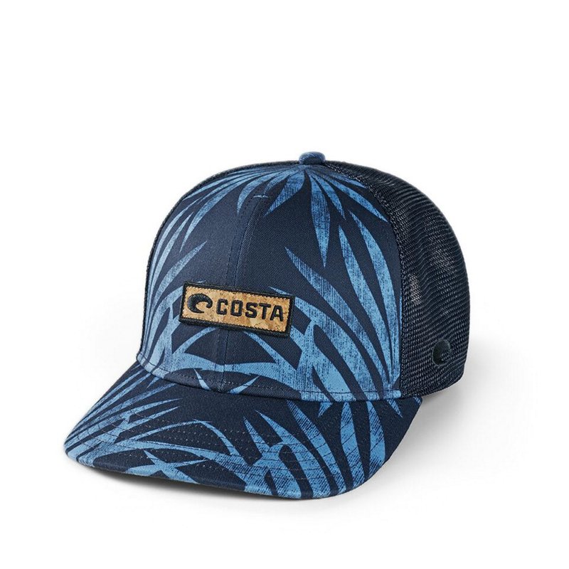 Costa XL Fit Coco Palms Trucker Hat Blue - Men's Hunting/Fishing Headwear at Academy Sports