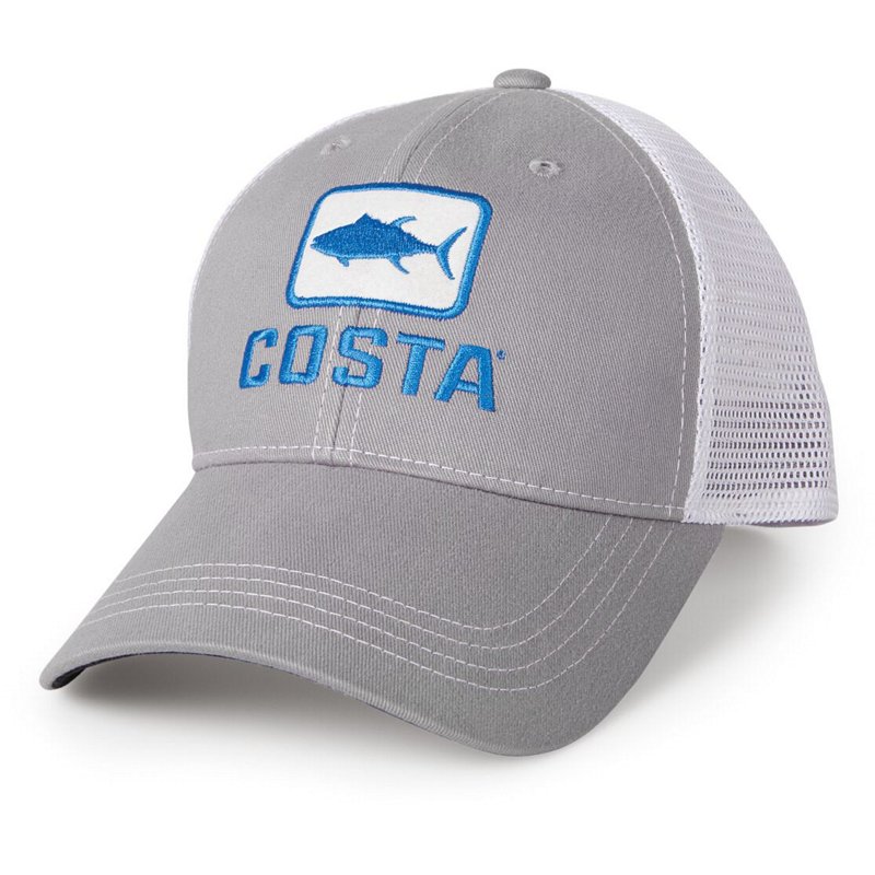 Costa XL Tuna Trucker Hat Gray - Men's Hunting/Fishing Headwear at Academy Sports