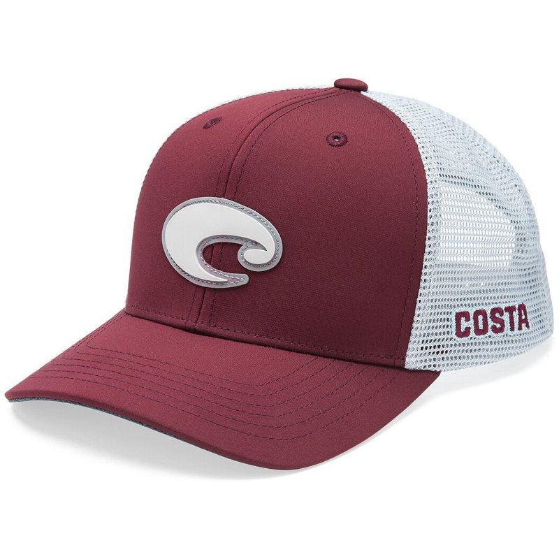Costa Men's Core Performance Trucker Cap Maroon - Men's Hunting/Fishing Headwear at Academy Sports