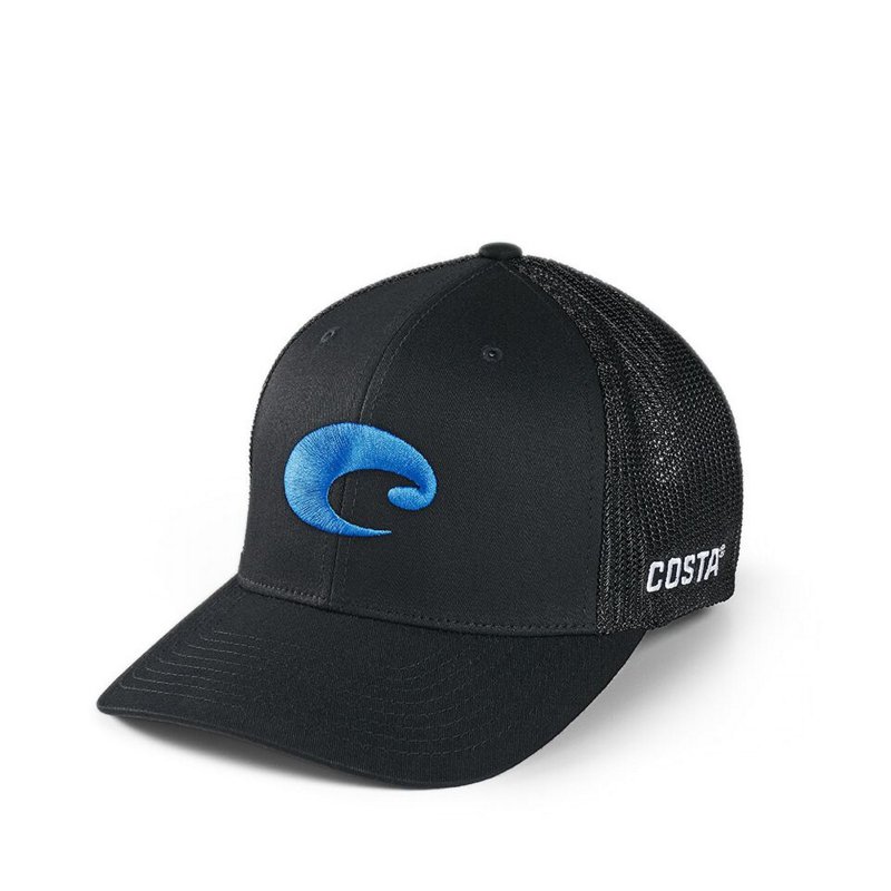 Costa Flex Fit Logo Trucker Hat Black - Men's Hunting/Fishing Headwear at Academy Sports