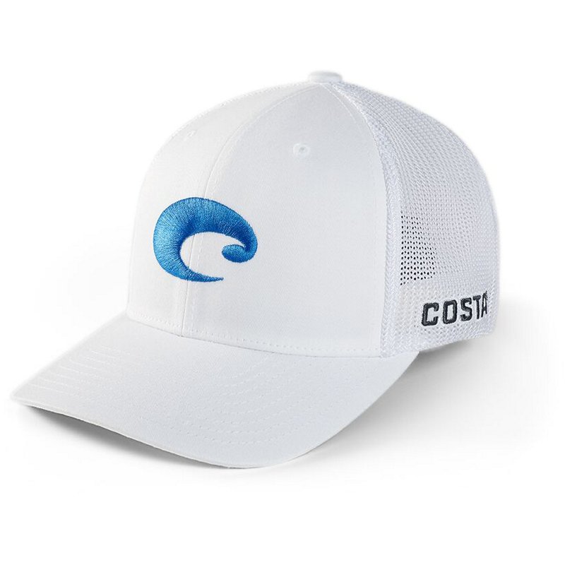 Costa Flex Fit Logo Trucker Hat White - Men's Hunting/Fishing Headwear at Academy Sports