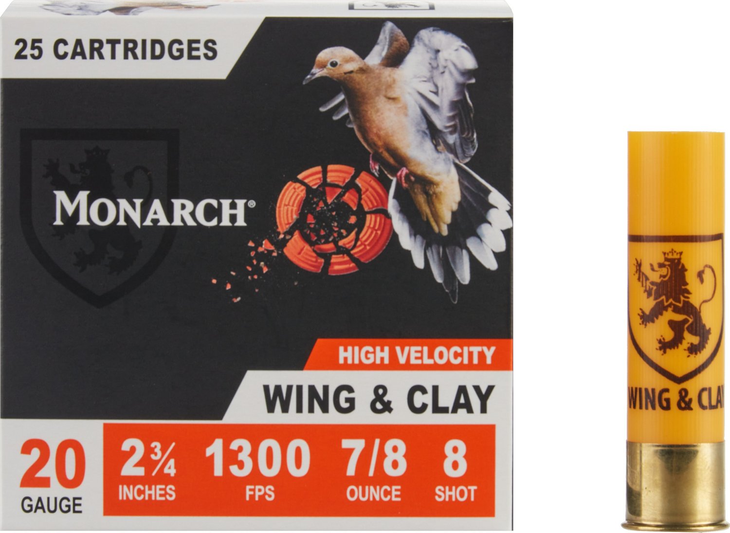 Monarch Wing & Clay 20 Gauge 7/8 oz Shotshells - 25 Rounds                                                                       - view number 2