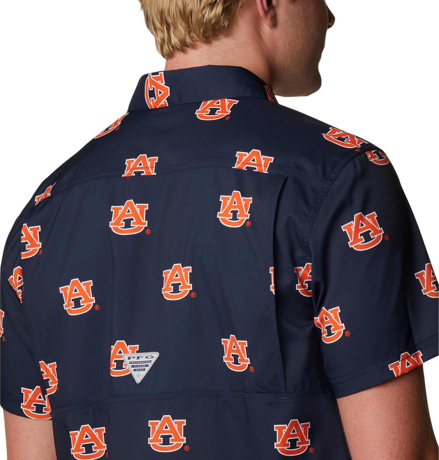 Columbia Sportswear Men's Auburn University CLG Super Slack Tide™ Logo Print Shirt                                             - view number 4