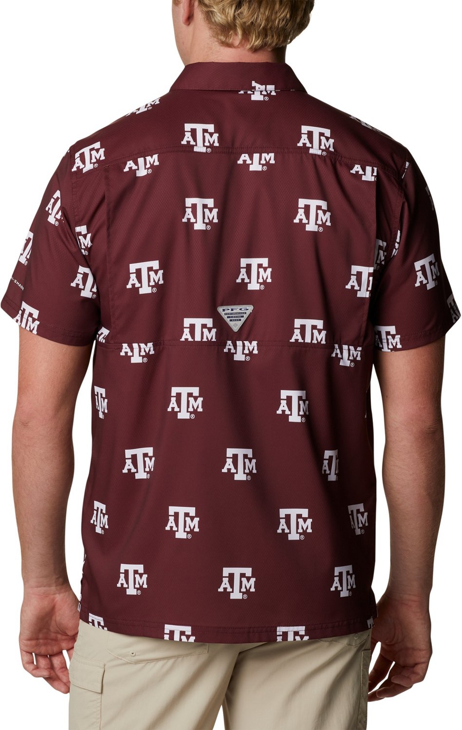 Columbia Sportswear Men's Texas A&M University CLG Super Slack Tide™ Logo Print Shirt - view number 2