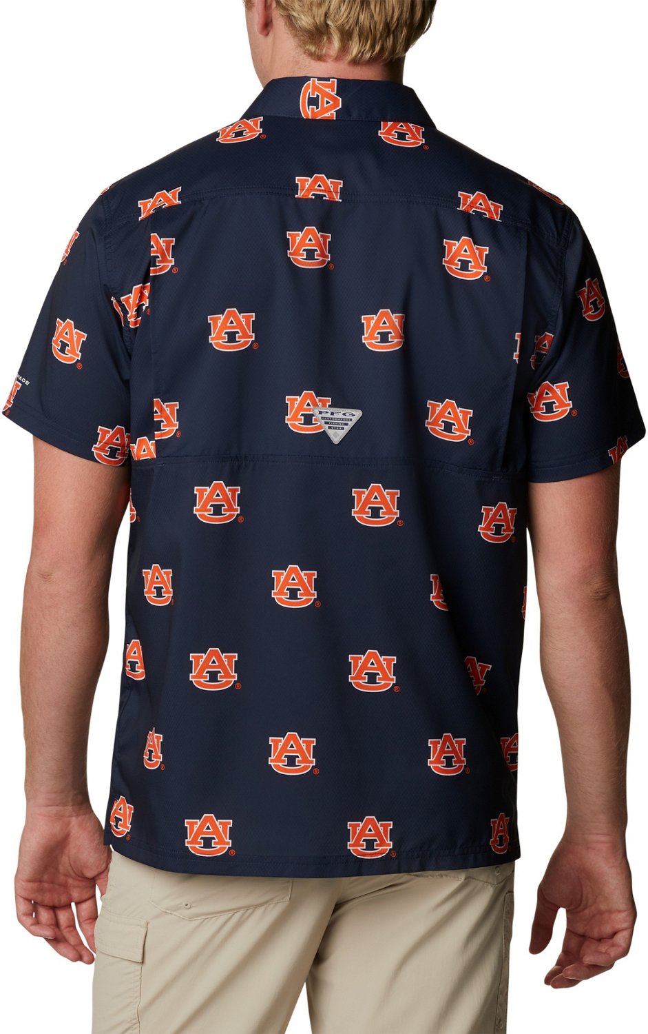 Columbia Sportswear Men's Auburn University CLG Super Slack Tide™ Logo Print Shirt                                             - view number 2