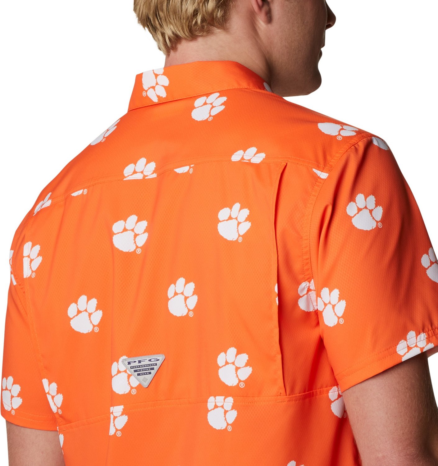 Columbia Sportswear Men's Clemson University CLG Super Slack Tide™ Logo Print Shirt - view number 4
