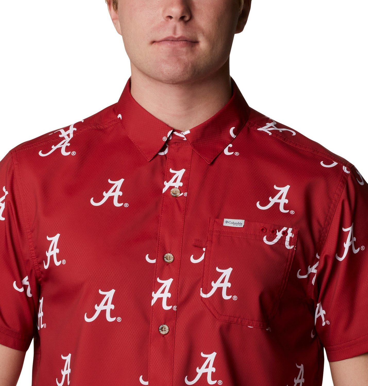 Columbia Sportswear Men's University of Alabama CLG Super Slack Tide™ Logo Print Shirt                                         - view number 3
