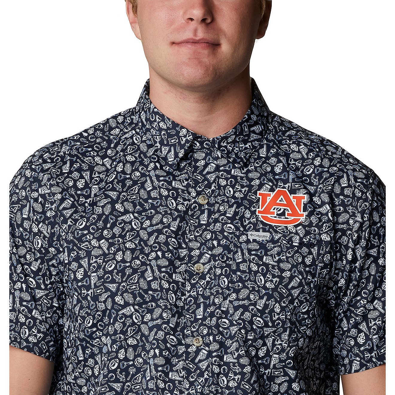 Columbia Sportswear Men's Auburn University Super Slack Tide Button Down Shirt                                                   - view number 3