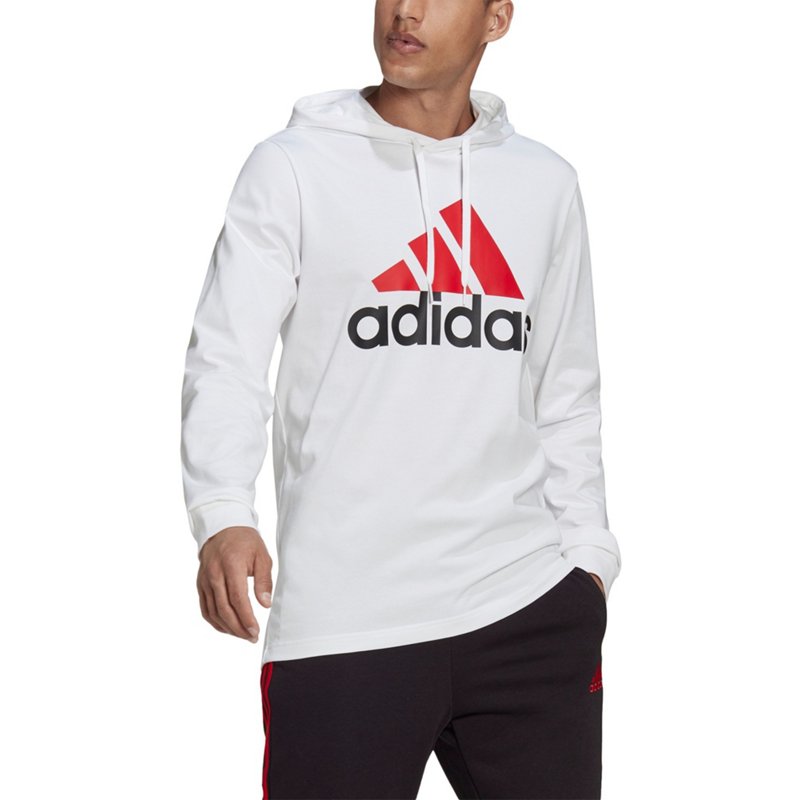 adidas Men's Essentials Pullover Hoodie White, Large - Men's Athletic Performance Tops at Academy Sports product image
