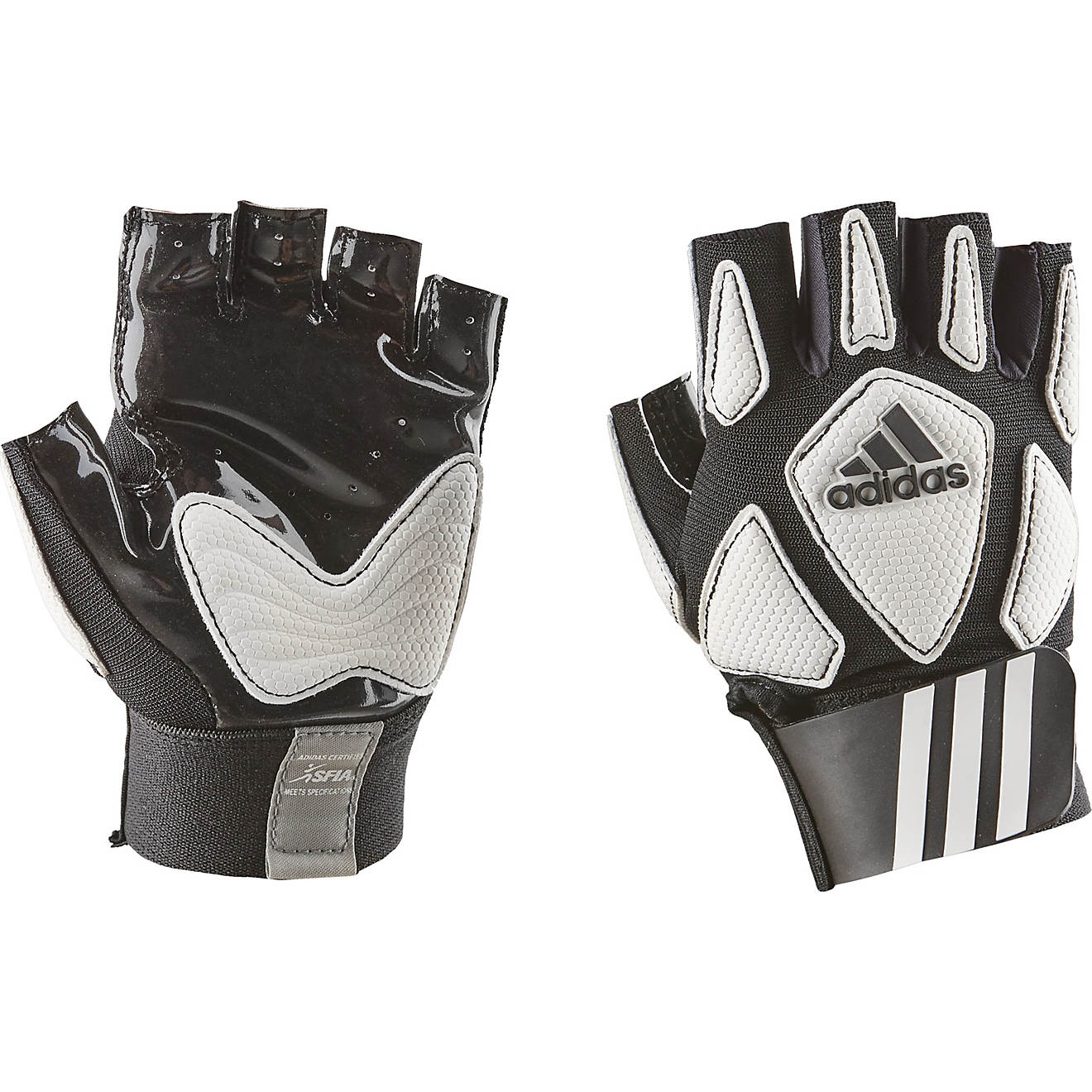 adidas Youth Scorch Destroy 1/2 Finger Lineman Football Gloves                                                                   - view number 1