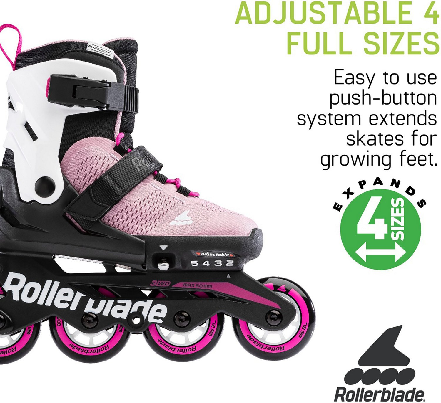 Rollerblade Girls' Microblade 11J-1 Adjustable In-Line Skates                                                                    - view number 7