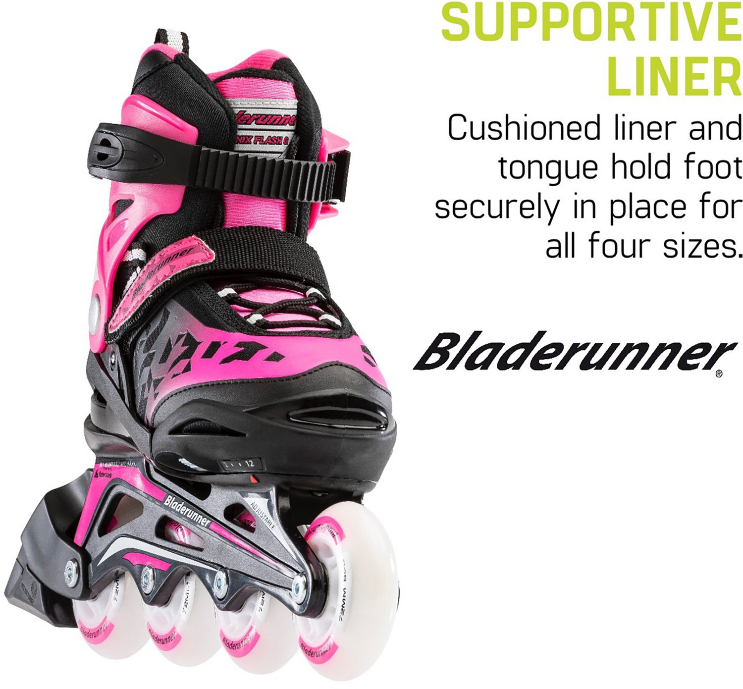 Rollerblade Girls' Phoenix Flash 12J-2 Adjustable LED In-Line Skates