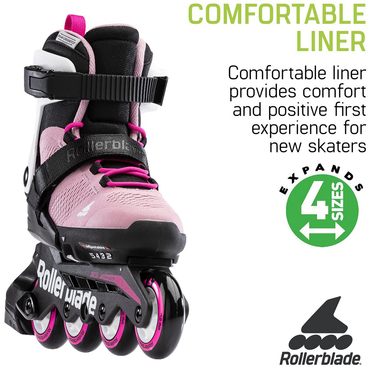 Rollerblade Girls' Microblade 11J1 Adjustable InLine Skates Academy