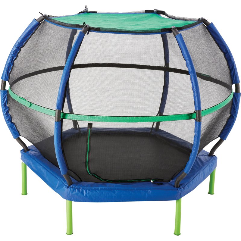 AGame Sunshade 7 ft Trampoline Blue/Bright Green - Trampolines at Academy Sports