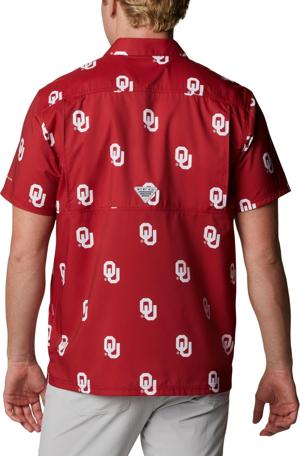 Columbia Sportswear Men's University of Oklahoma CLG Super Slack Tide™ Logo Print Shirt - view number 2