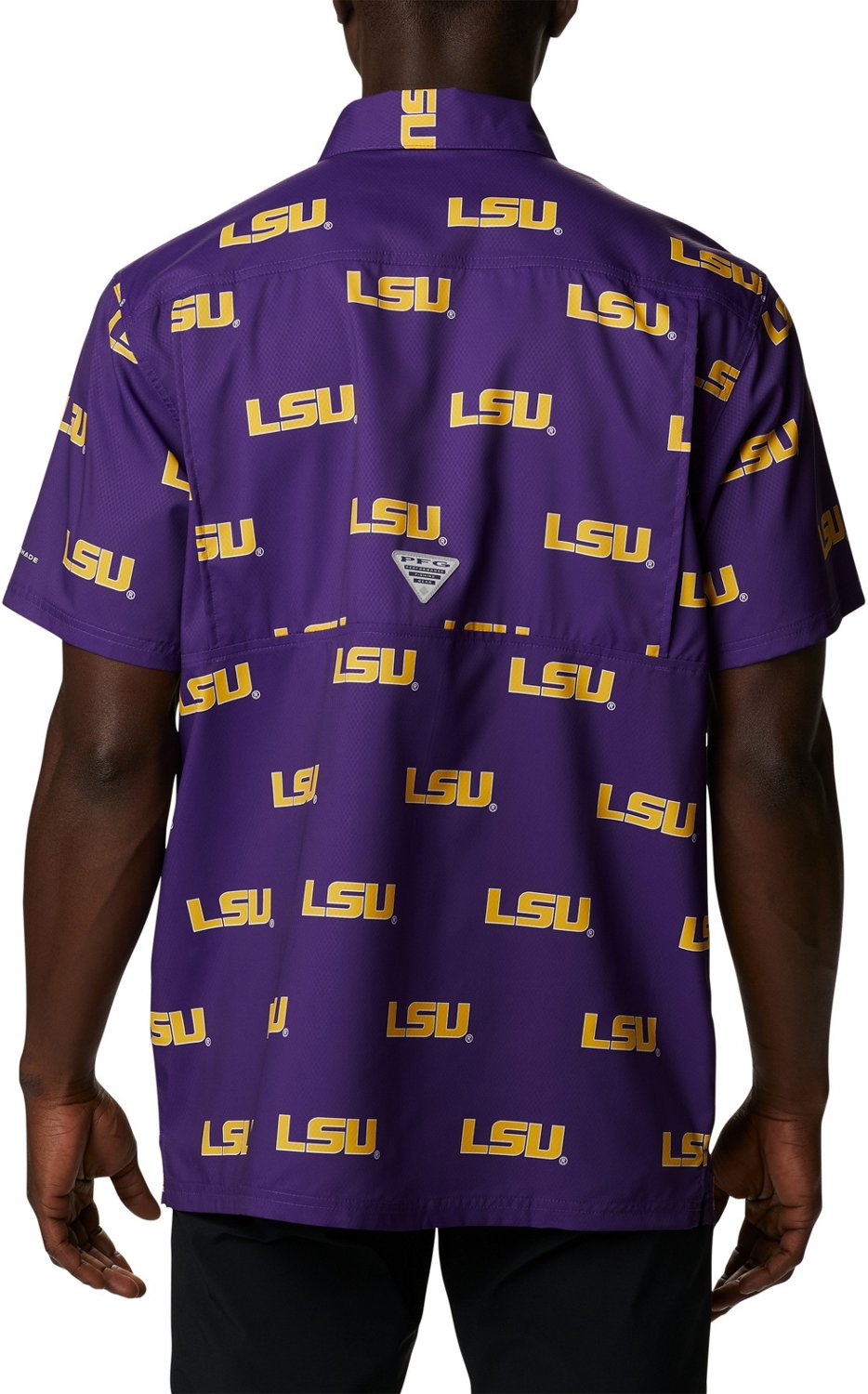 Columbia Sportswear Men's Louisiana State University CLG Super Slack Tide™ Logo Print Shirt - view number 2