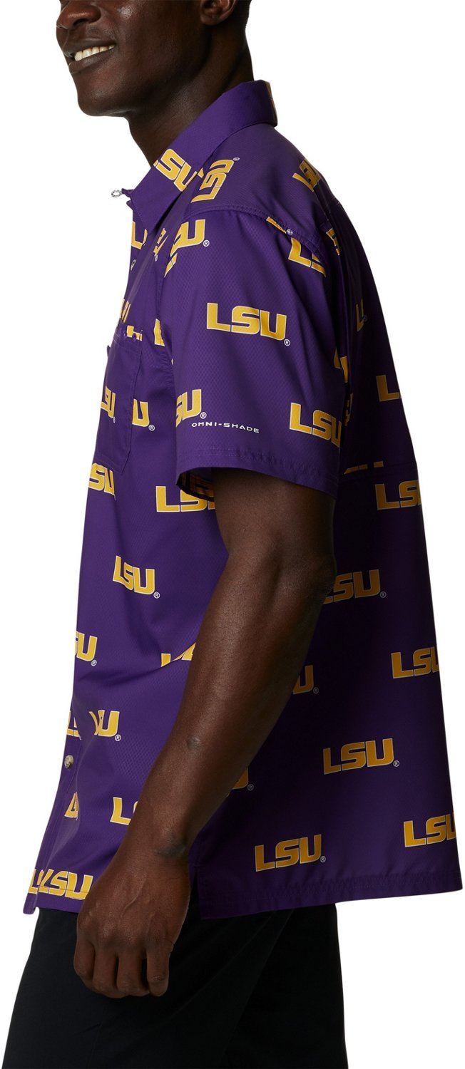 Columbia Sportswear Men's Louisiana State University CLG Super Slack Tide™ Logo Print Shirt - view number 3