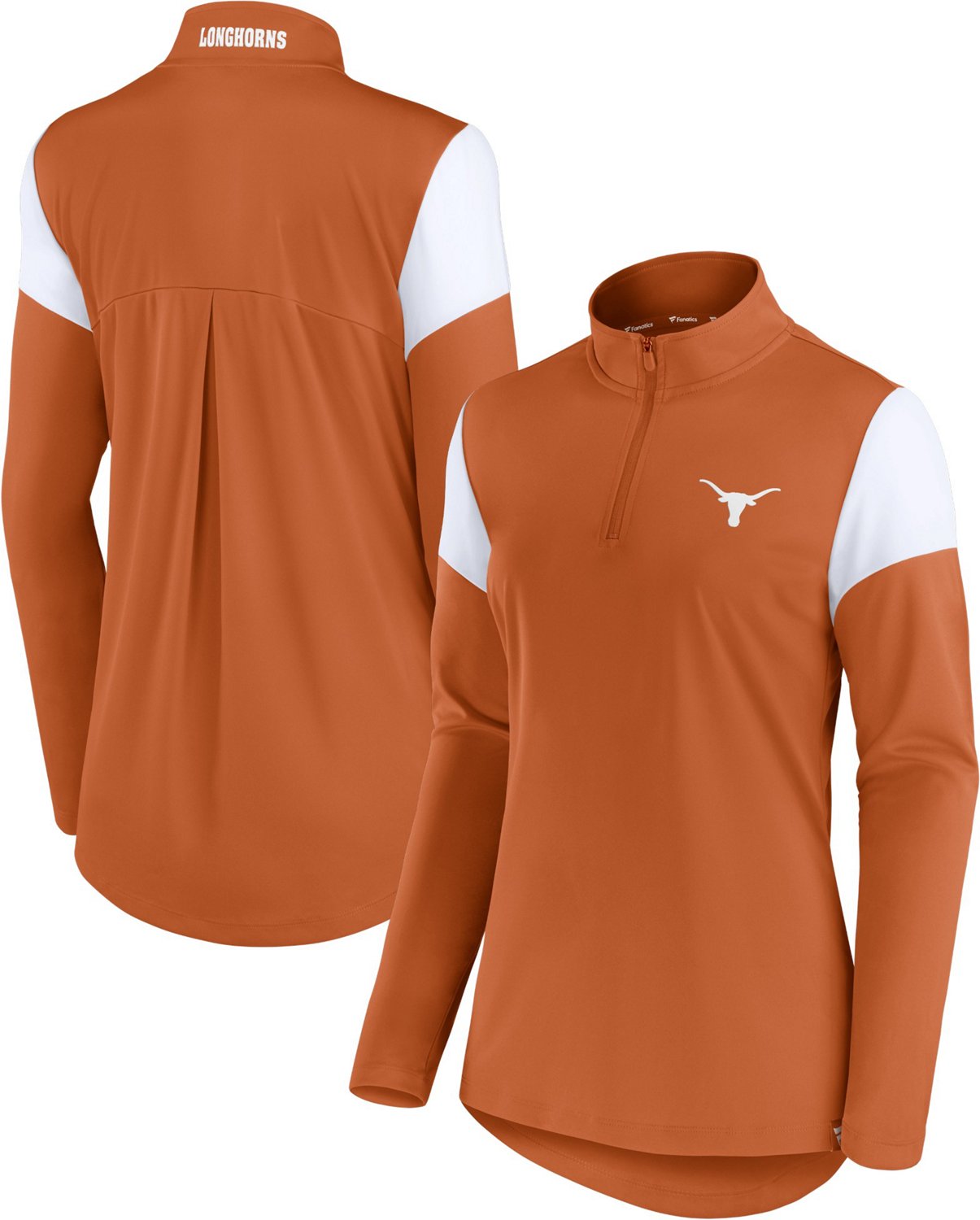 Fanatics Women's University of Texas Block Party Polyester 1/4-Zip Pullover                                                      - view number 1