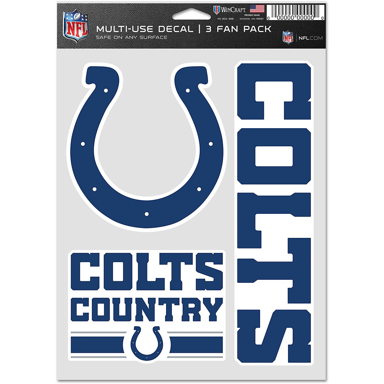 WinCraft Indianapolis Colts Fan Decal 3-Pack                                                                                     - view number 1