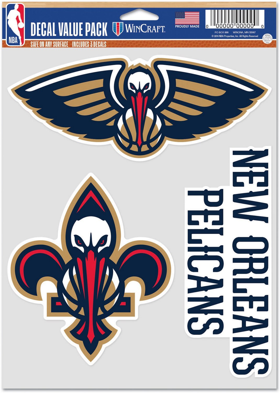 New Orleans Pelicans WinCraft 2022 City Edition 4'' x 4'' Perfect Cut Decal