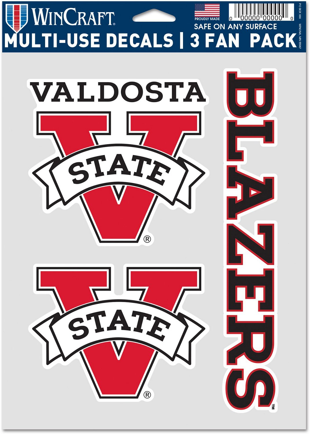 WinCraft Valdosta State University Fan Decals 3Pack Academy